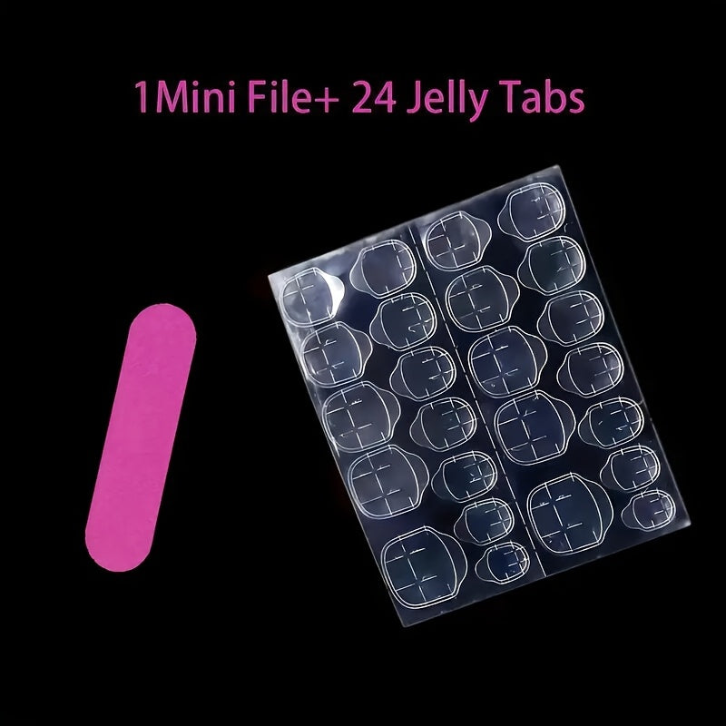 24 PCS Set Golden Glitter Ombre Black Long Square Press-On Nails, Detachable Fake Nails for Women, Simple & Elegant Nail Art to Enhance Your Fingertips' Charm