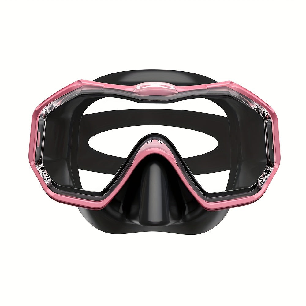 Top Quality Tri-Fin PC Lens Panoramic Wide Angle Adult Silicone Snorkeling Mask, Swimming Goggles, Leakproof, Easy Adjustment, Suitable for Snorkeling and Swimming Training