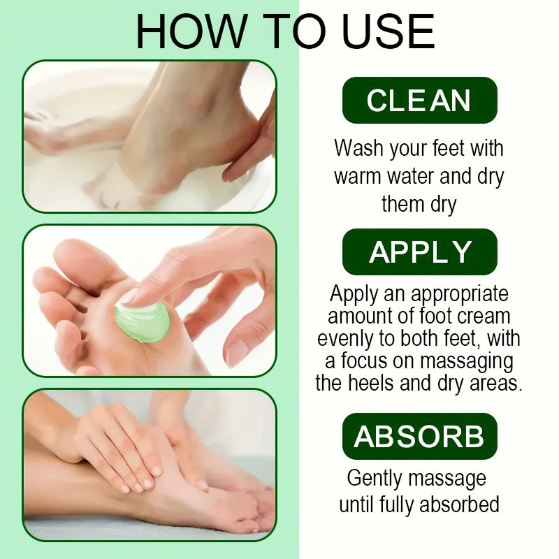 2 PCS Set Tea Tree Oil Foot Cream, Enriched with Vitamin E, Aloe Vera, and Mint, Effectively Moisturizes Dry, Rough, and Cracked Skin, with a Long-lasting Fresh Fragrance. Foot Care Formula Contains Plant-derived Squalane