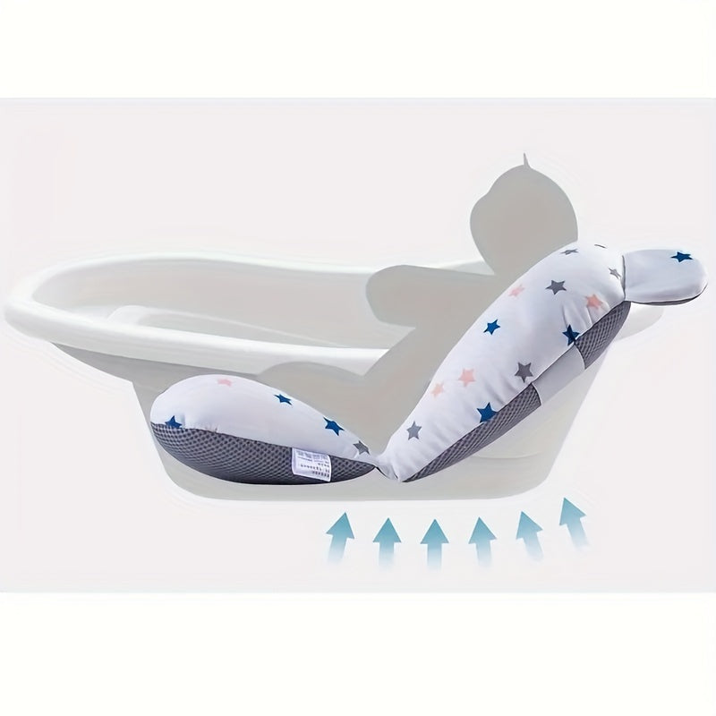 Baby Bath Seat Cushion, Bath Rack Pillow, Soft Non-slip Bath Mat for Toddlers, Bath Net, Newborn and Infants Bathtub Mat