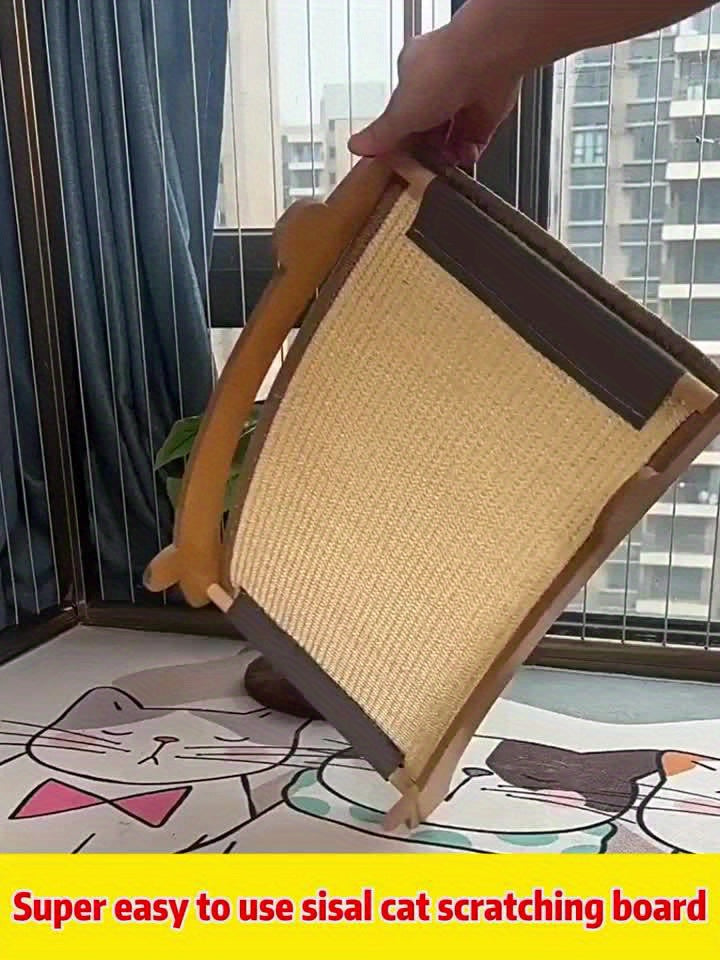 Durable Solid Wood Cat Scratching Post & Bed with Removable Sisal Pad - Multi-Level Cat Climbing Tower, Space-Saving Furniture Protector for Indoor Cats, Easy Assembly Cat Tree with Soft Linen Resting Area, Cat Climbing Wall