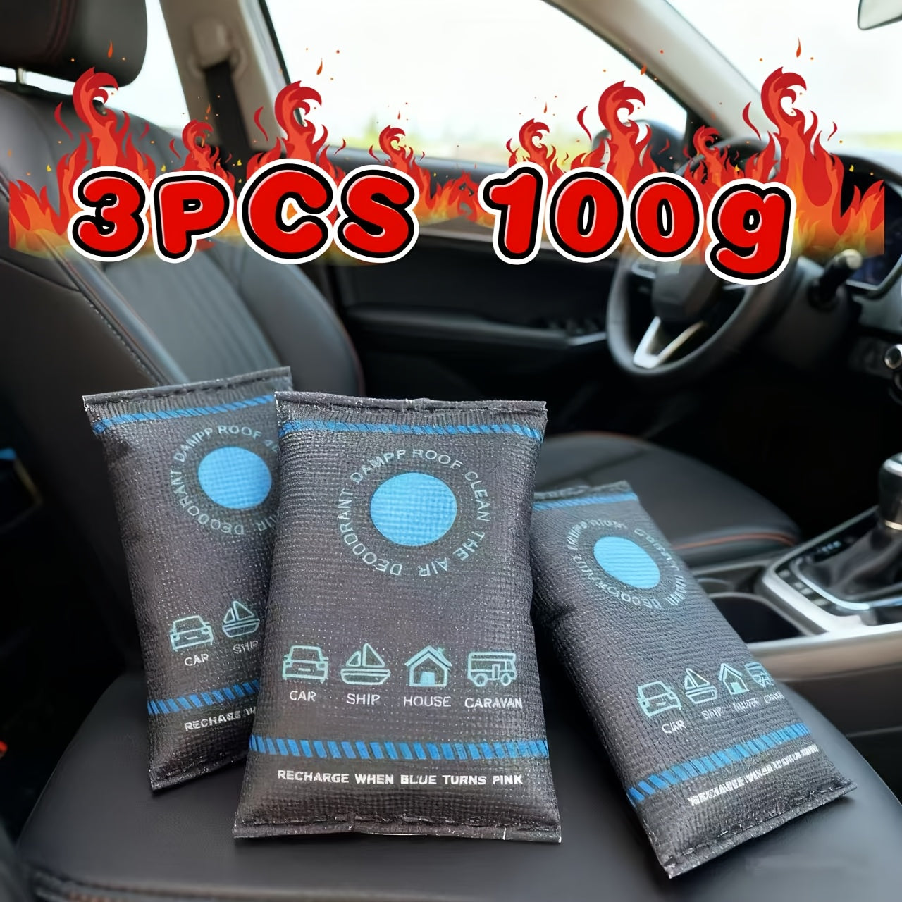 2pcs/3pcs Dehumidifier Packs for Home, RVS, Cars, and Boats | Silicone Moisture Absorbers, No Electricity Needed