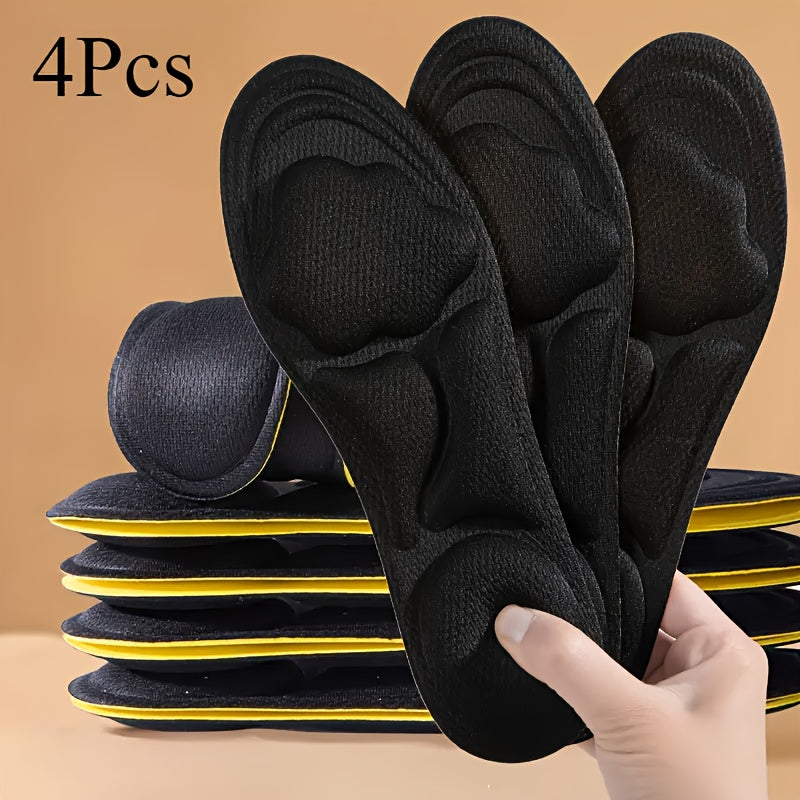 4 PCS Set 35-42 Size Unisex 6D Cloud Feel Shoe Inserts | Thick, Soft, Breathable, Ergonomic Design for High Heels, Sports, And Casual Shoes | Comfortable Shock Absorption, Durable Lightweight, Memory Foam Material