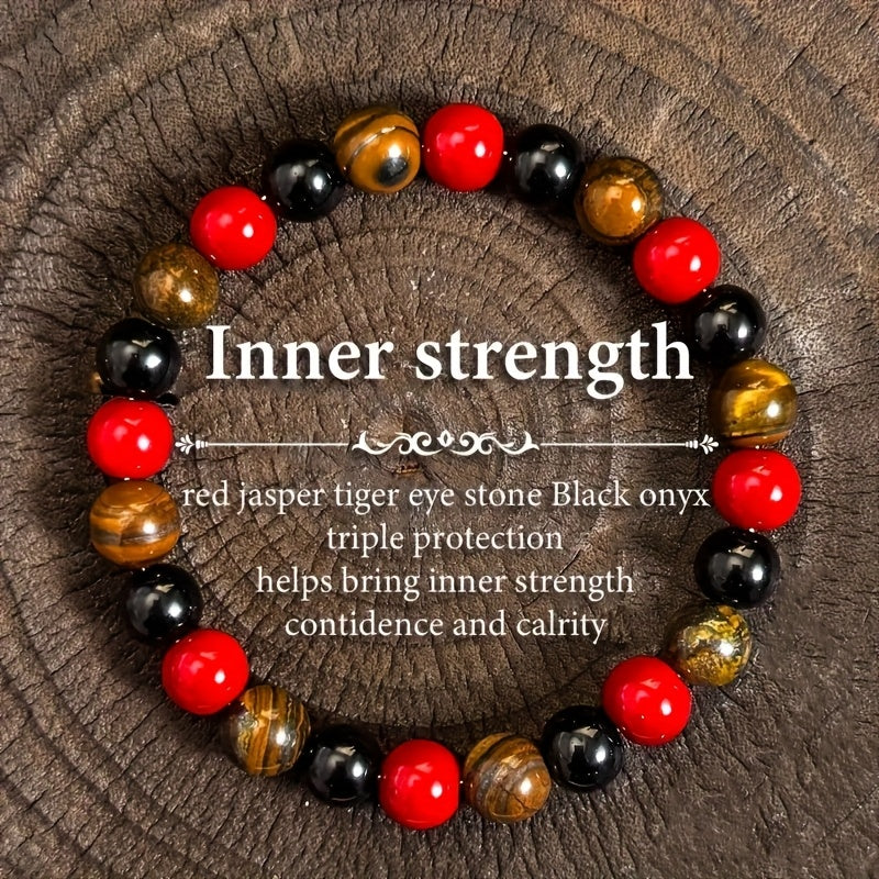 4 PCS Set Natural Stone Bracelet Set, Unisex, Attracts Wealth and Good Luck Jewelry Accessories