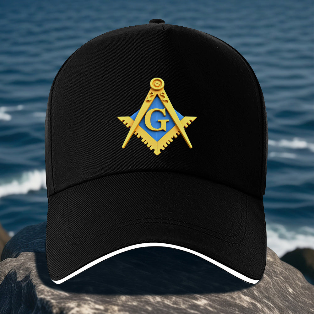 3 Colors Secret Society Freemasons The Masonic Emblem: a 3D rendering of a mysterious symbol Lightweight unisex cap adjustable cap perfect for all seasons ".woven fabric.