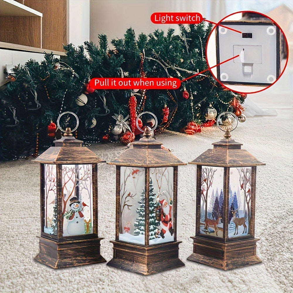 3pcs Retro Christmas Candle LED Tea Light-Santa Claus,Elk,Snowman Pattern Fireless Candles with Decorative Party Lights-Perfect for Lndoor Holiday Decorations,Festive Ambiance,And Gift Ldeas