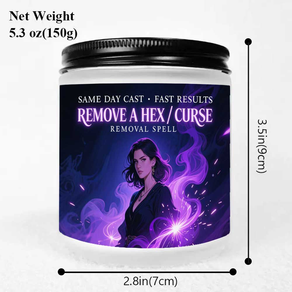 Curse Witchcraft Breaking Spell Candle - Remove Bad Energy & Hex Removal Ritual, Long-Lasting Soy Wax Magic Jar with Lavender Scent, & Rebound Spell for s, Witchcraft Gift for Women/Men (Halloween, Christmas, New Year) - Use
