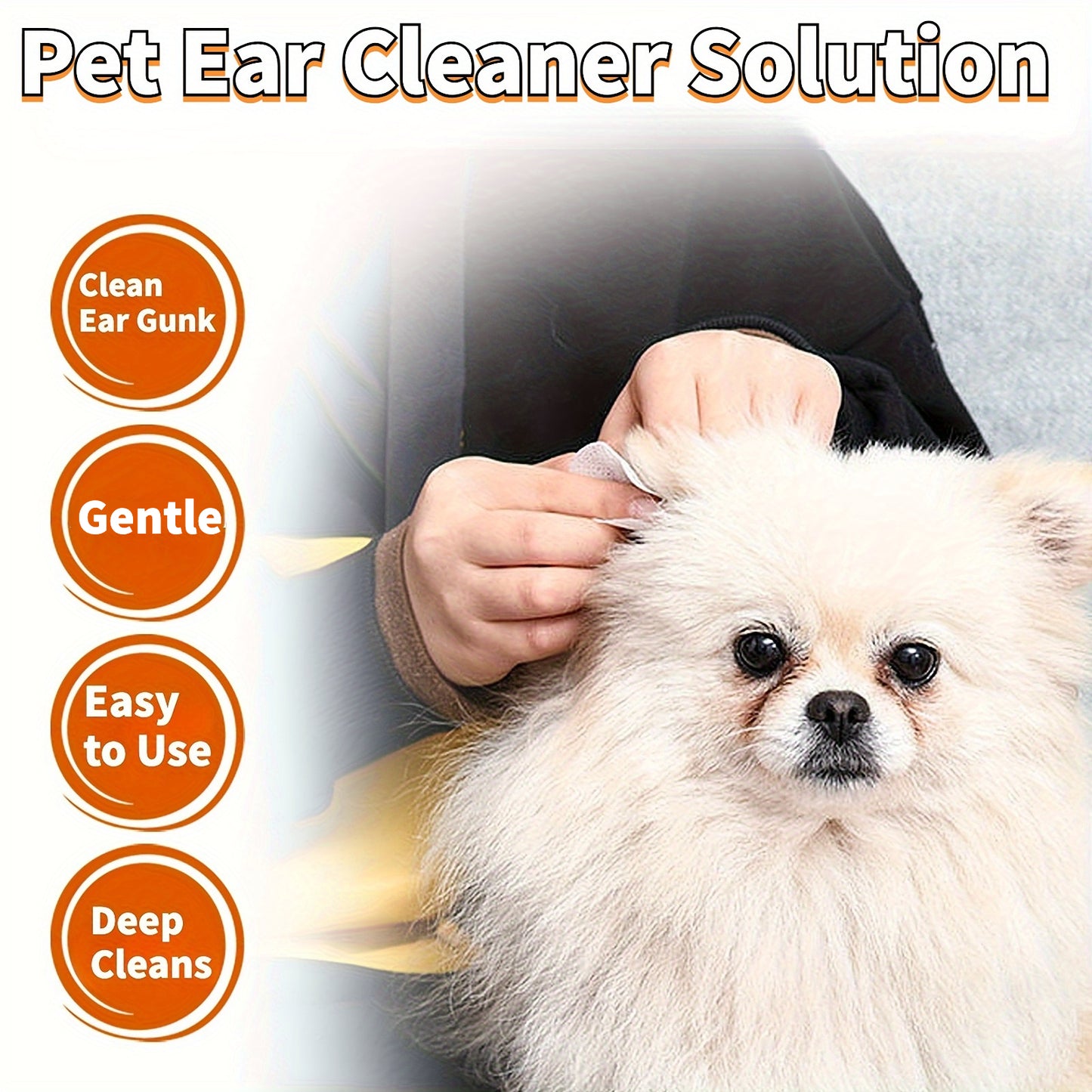Pet Ear Cleaning Drops 50Ml for Safe Dirt Removal, Suitable for Both Cats And Dogs, Easy-To-Use Dropper for Daily Ear Maintenance, Non-Irritating to Pet Ear Canals