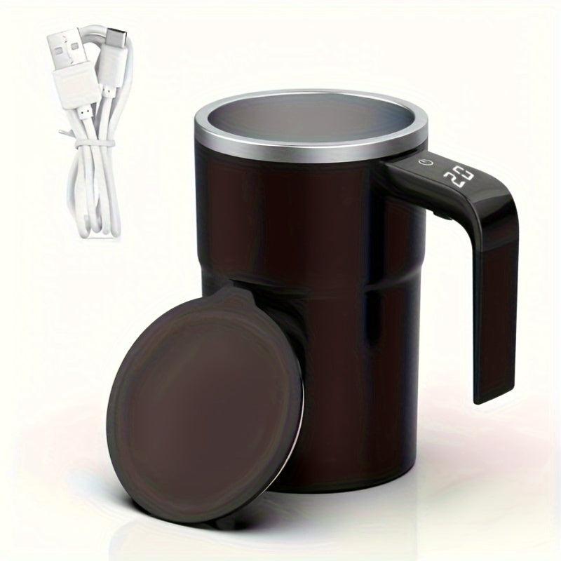 3 Colors Electric USB Charging Automatic Stirring Cup, a Self-Stirring Coffee Mug with Temperature Display Function, Travel Water Cup, Suitable for Mixing Milk, Chocolate, Mocha, Coffee, Milk, Chocolate And Mocha, Protein Pow