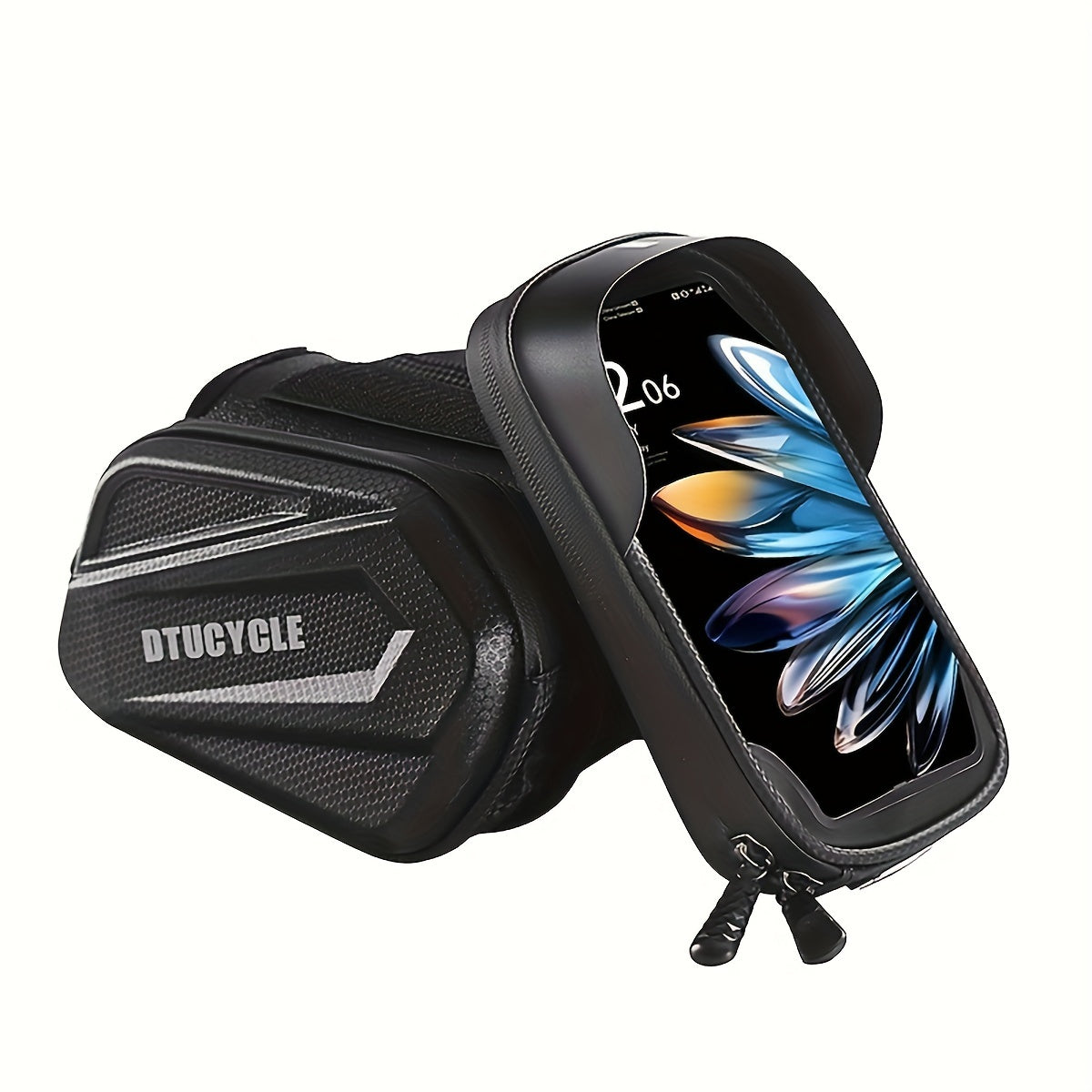 7-Inch Phone Front Frame Bag for Bicycles with a Touch Screen Hard Shell, Top Tube Storage Pouch for Cycling Additions