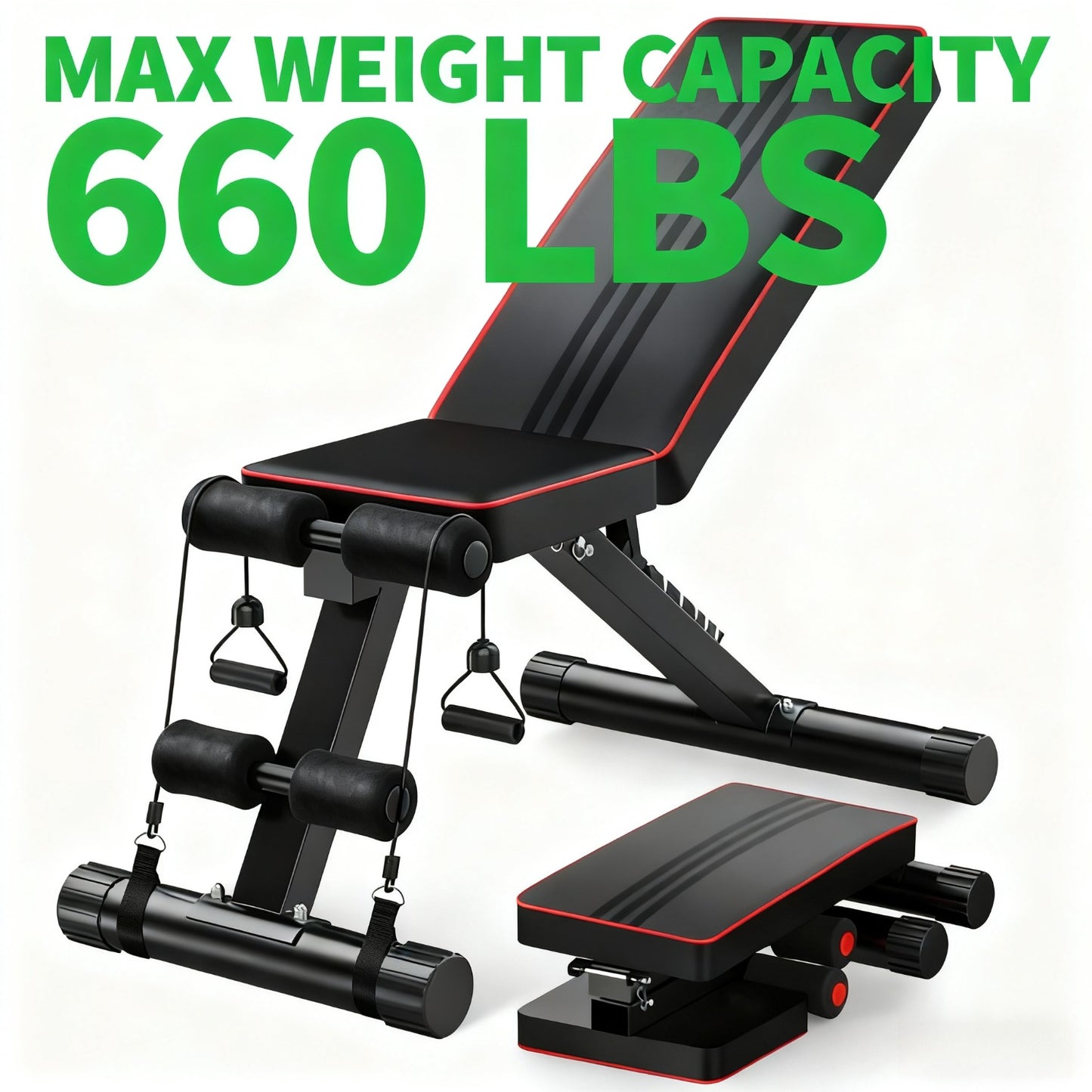 For Home Gym Multifunctional Adjustable Weight Bench - 300kg Capacity, 16-Level Adjustable, Foldable Home Gym Fitness Bench for Dumbbell Press, AB Workout & Full Body Training Sports Supplies