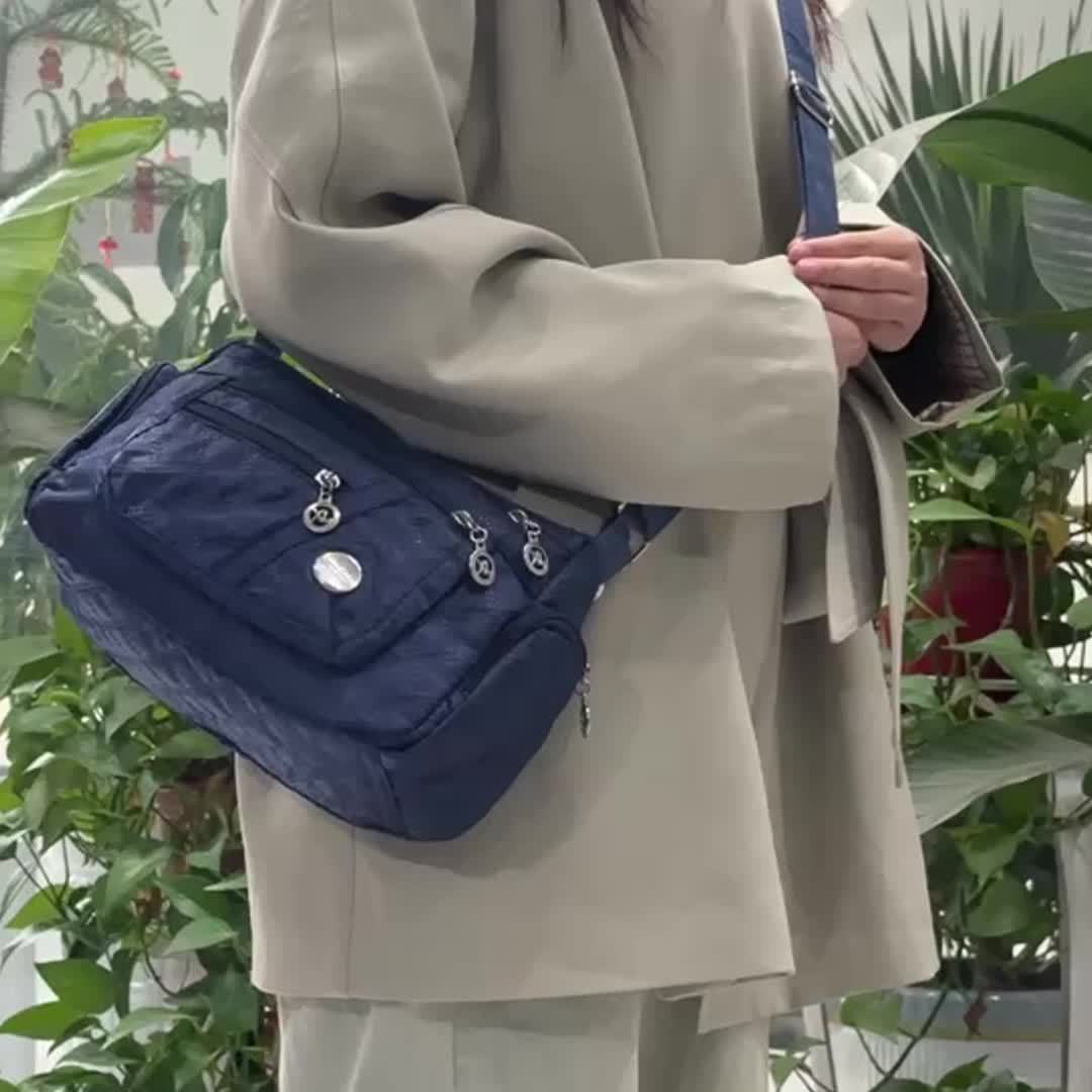 3 Colors New Large Square Women's Crossbody Bag, Stylish Shoulder Bag Made of Oxford Fabric, Versatile And Fashionable [Zipper Pull Direction Random] Women Apparel Accessories