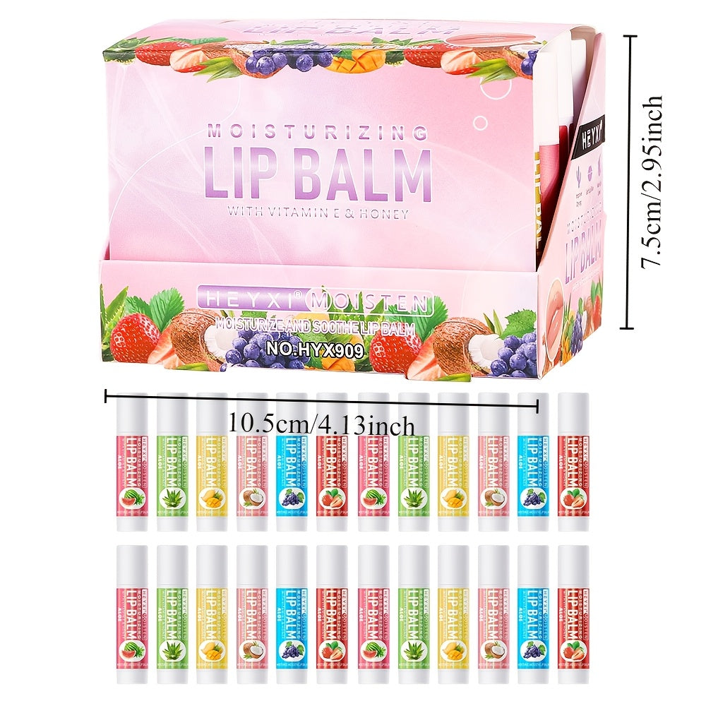 24pcs Set Fruit-Flavored Lip Balm Set - Hydrating & Moisturizing, Tinted Lip Care for All Skin Types, Berry Shades Women Personal Care Supplies