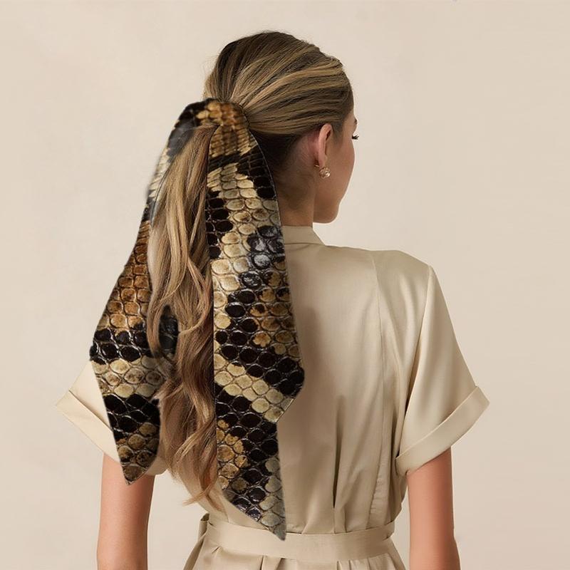 90x90 cm Ladies' Scarf Featuring a Snake Skin Design, Can Use as a Tank Top Made from Single-Sided. This Fashionable Headwrap Is Perfect for Any Season And Makes a Great Gift for Women for Everyday Use Or Parties, Showcasing