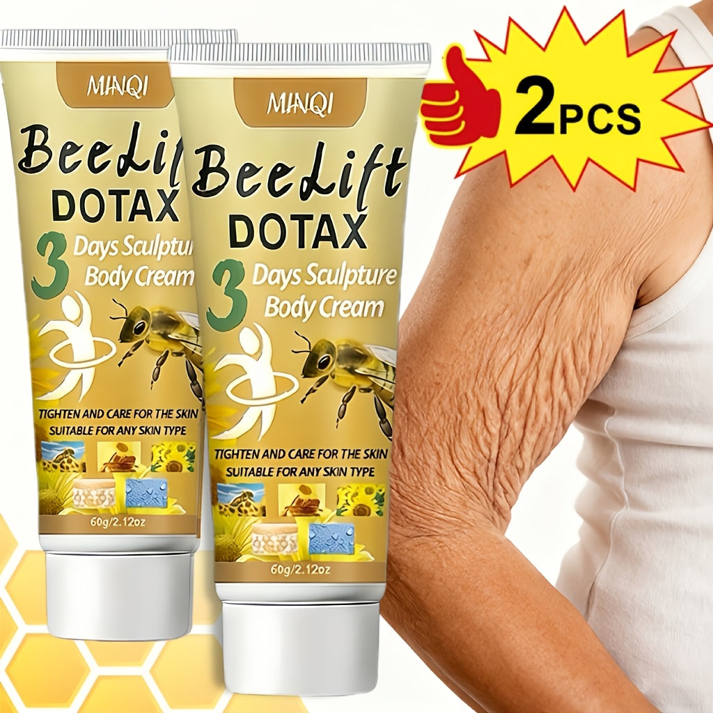 2 PCS Set Bee Venom Body Cream - Enriched with Bee Venom, Collagen, and Hyaluronic Acid, It Firms and Nourishes the Skin. Light Beige Shade, Suitable for All Light Beige Skin Types. Bee Venom Cream, Bee Venom Light Beige Crea