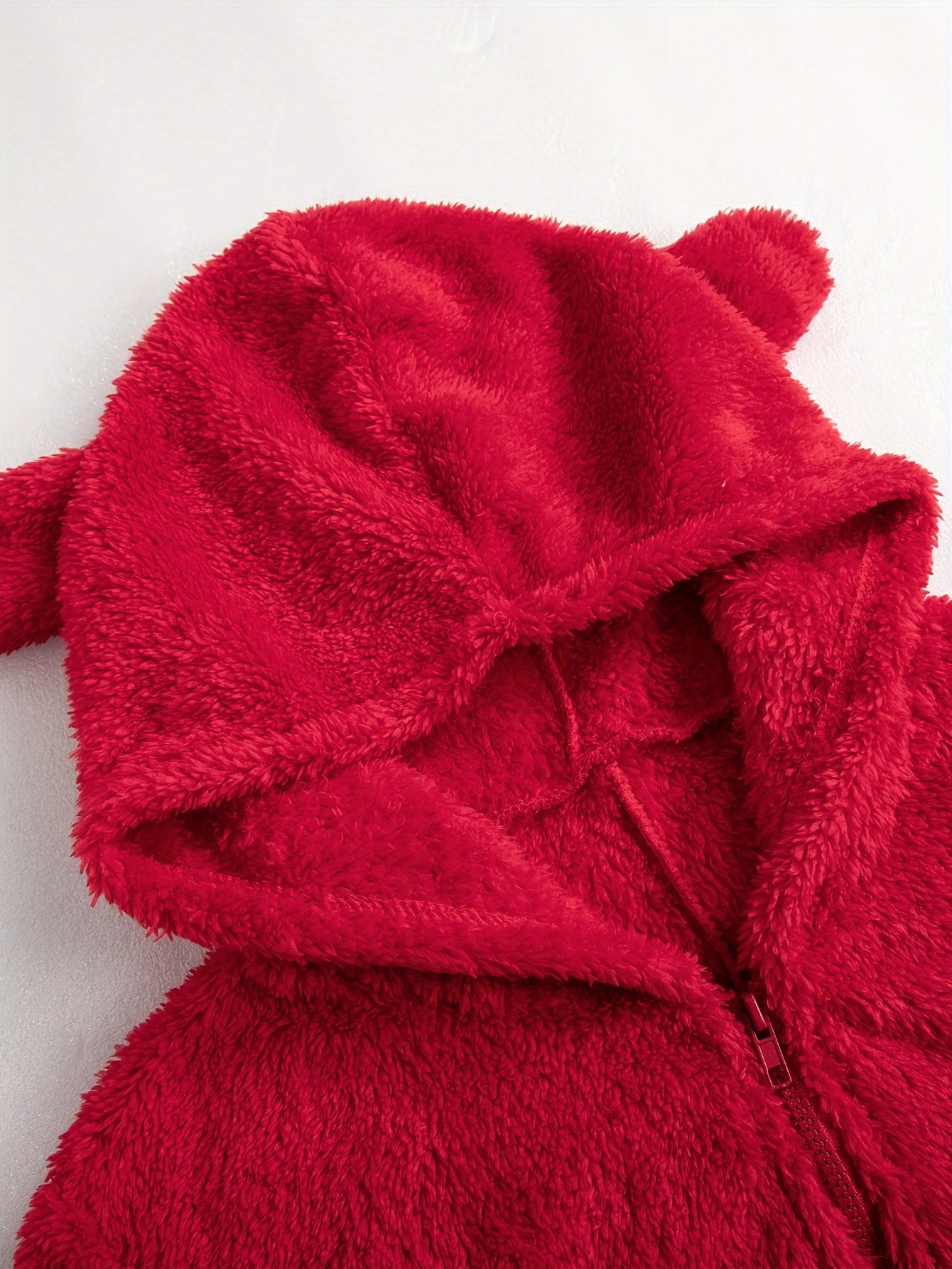 UK Size 6 Colors Fuzzy Hooded Pajama Jumpsuit For Music Festival, Comfy & Cute Long Sleeve Zipper Pajamas, Women's Lingerie & Sleepwear