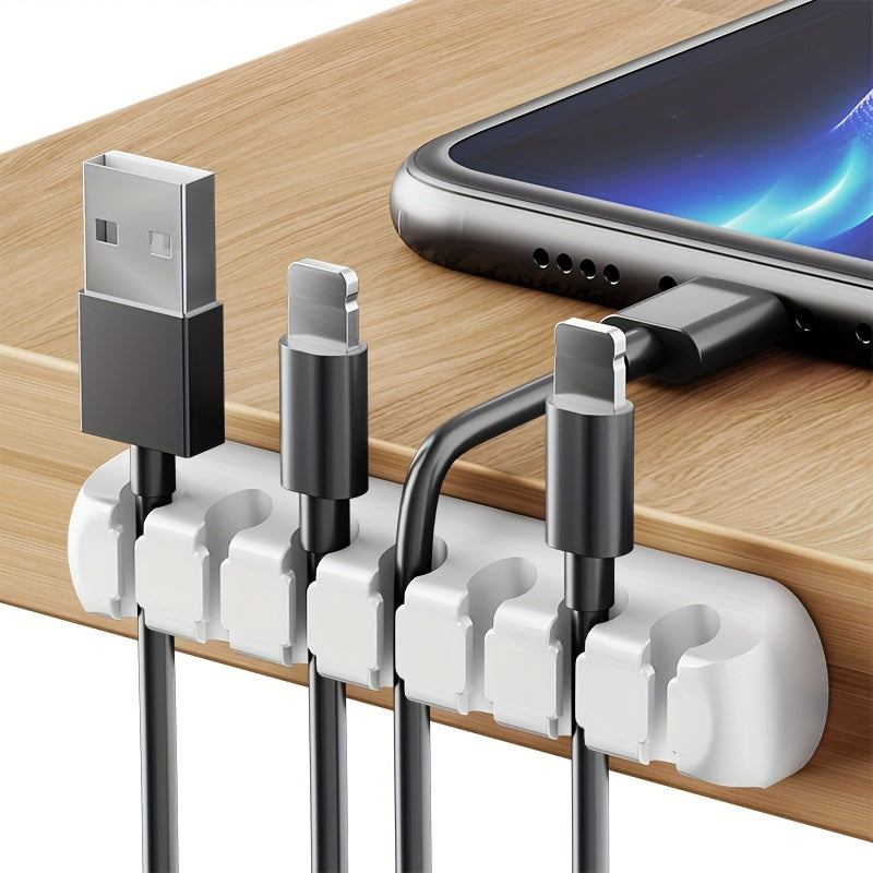 4 Colors Super Strong Self-Adhesive Silicone Cable Organizers with 7, 5, And 3 Slots for Managing Cables, Featuring Cable Holders And Storage Boxes to Keep Your Wires Neat And Tidy!