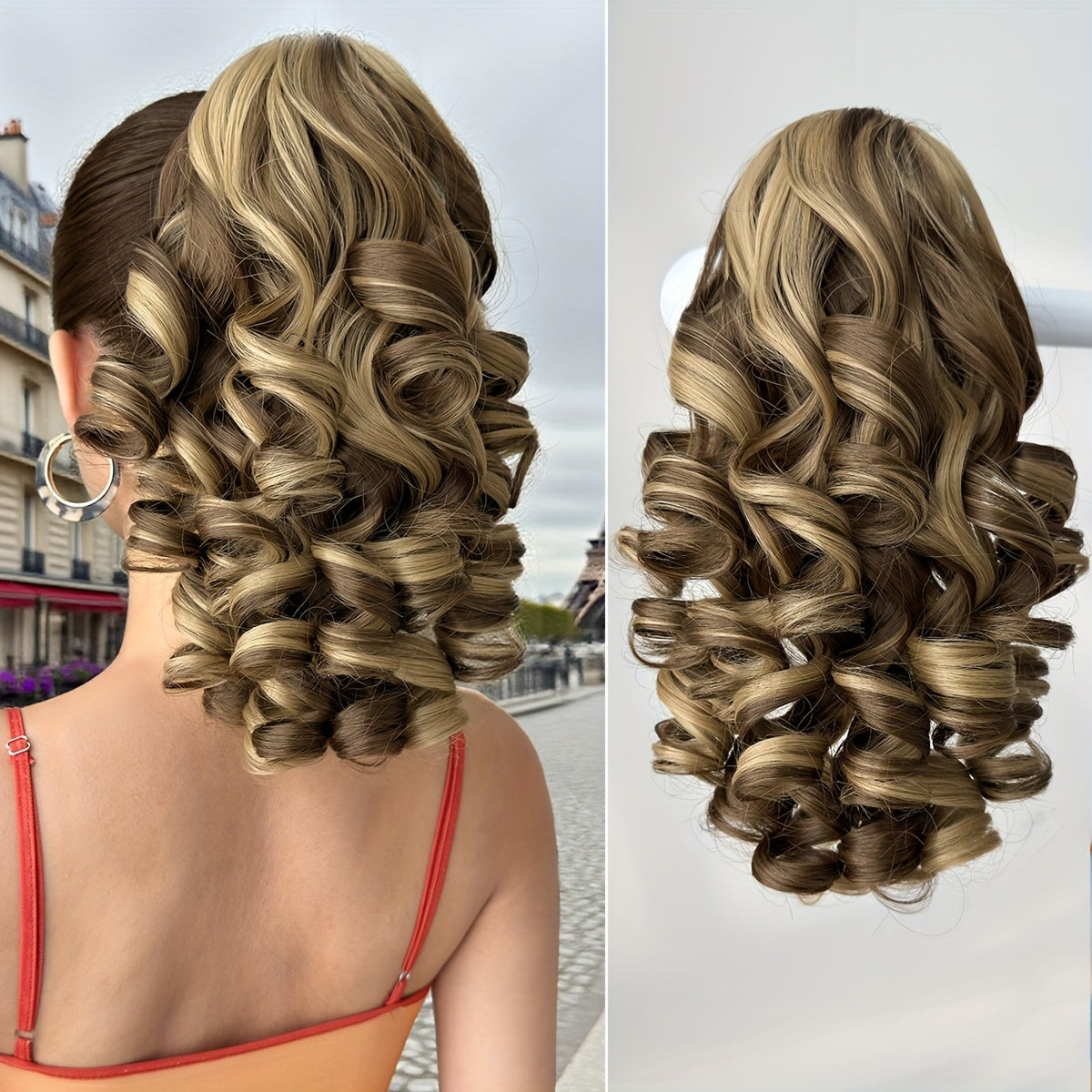 14-Inch (36cm) Clip-In/R Clip-On Hair Extensions - Dark Brown/Red/Burgundy Ombre Body Wave Synthetic Hair with Natural Layers, Volume & Soft Waves for Women &, Instant Length for Ponytails, Braids, Dreadlocks-like Styles