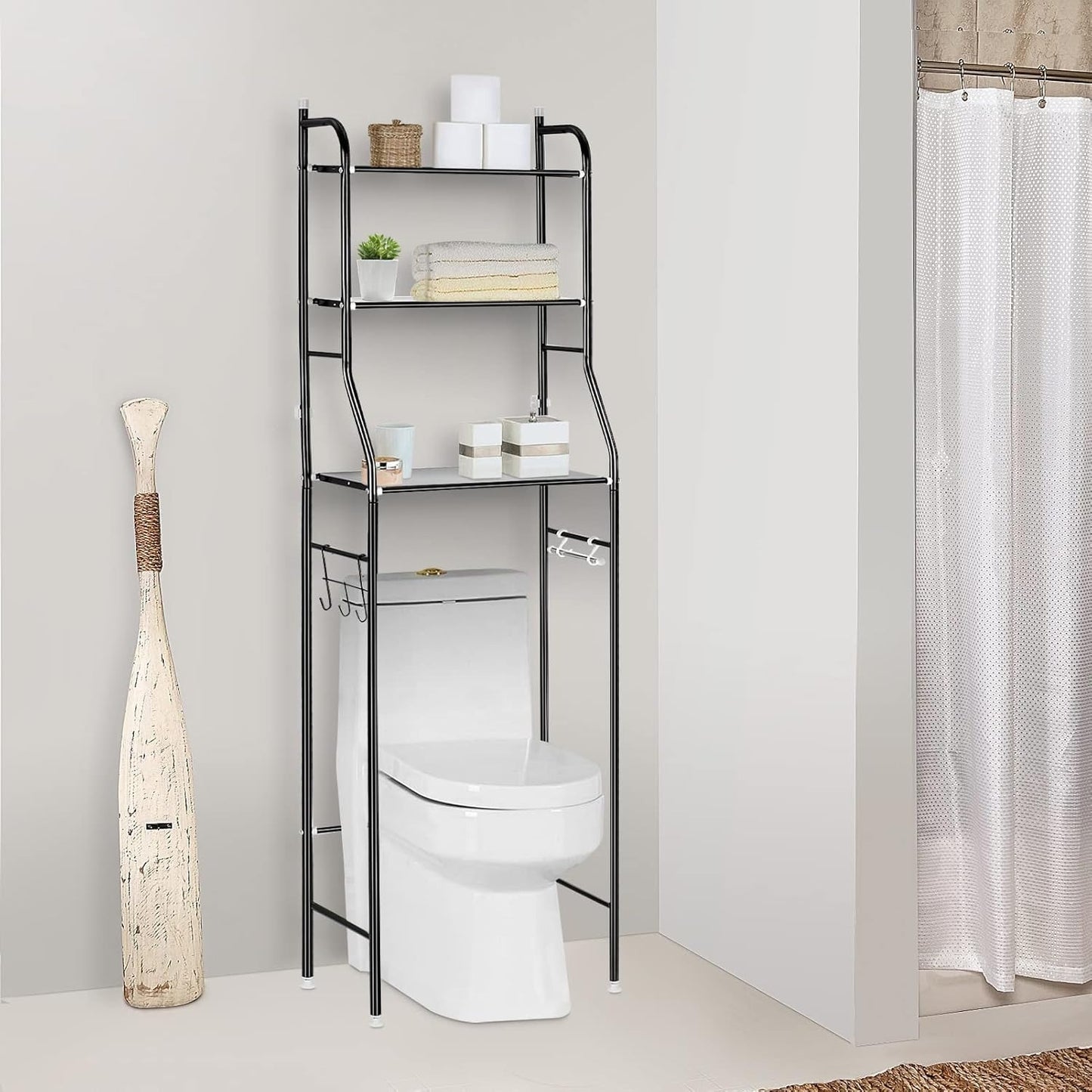 3 Tier Over Toilet Storage Unit Bathroom Shelf Organizer Stand Over Toilet Storage Rack Laundry Shelf Unit Organizer Rack Space Saving Organizer Stand