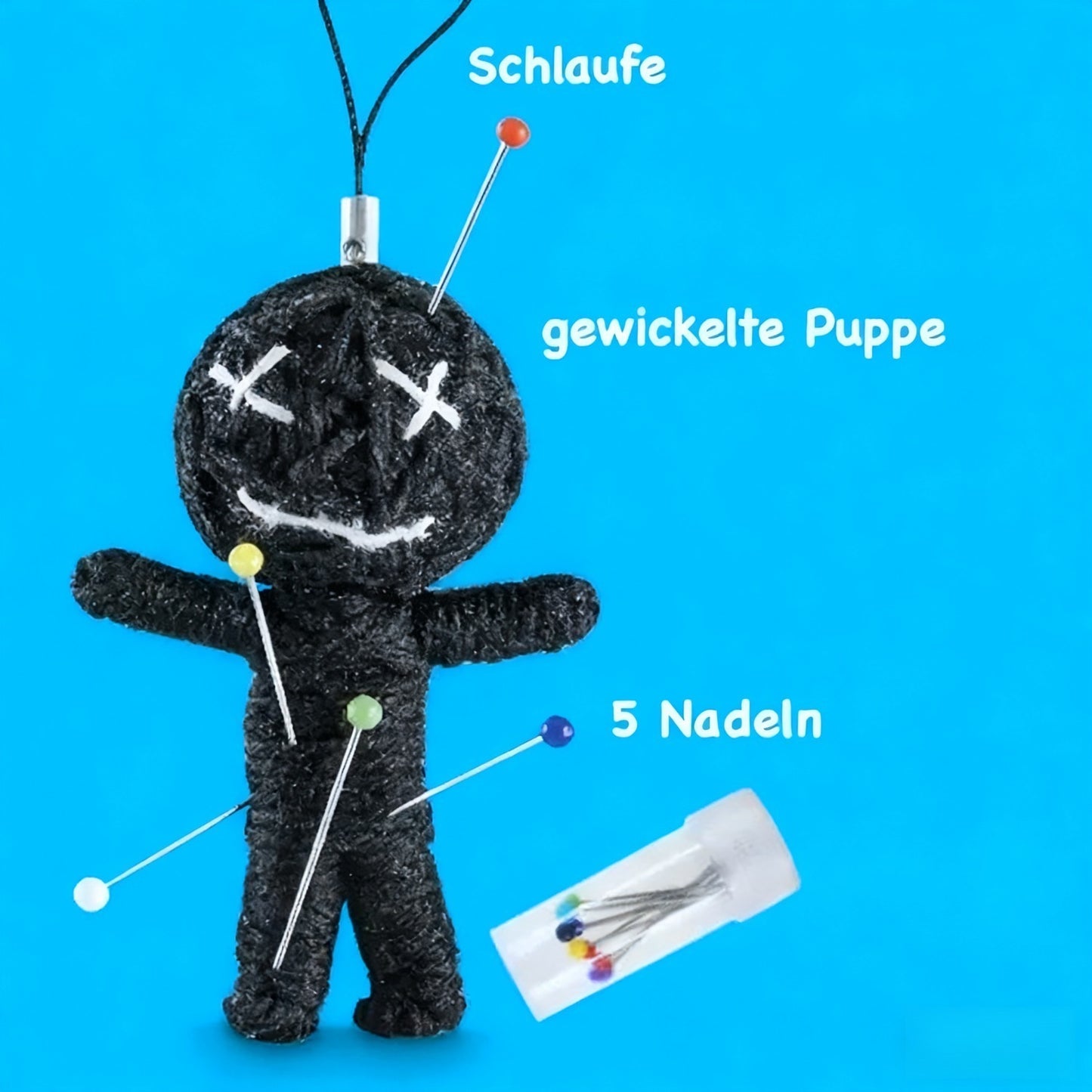 2 Sets of Knitted Voodoo Woven Ornaments Occult Party | Each Set Includes 5 Needles - Black Humor Style, Suitable for Parties or Joke Occasions, Boho Fabric Style