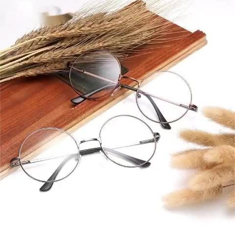 Wizard-Themed Round Black Frame Glasses for Men & Women -  Circle Clear Lens Non- Fashion Spectacles with Metal Arms, Perfect for Secret Society Ceremonies Sacred Parties