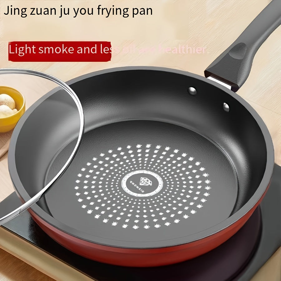 24cm Cast Iron Skillet Nonstick Fry Pan, Induction Compatible, Lightweight Smokeless Frying Pan for Gas & Smooth Surface Stovetops, for Steak, Pancakes, Breakfast Cooking Kitchen Accessories