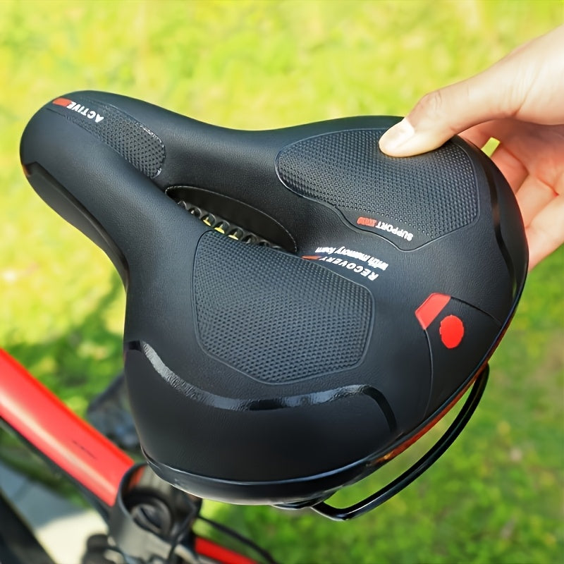 Ultra-comfortable Bicycle Seat Cushion | Unisex Wide Saddle | 2 Shock-absorbing Balls + Memory Foam Cushioning | Waterproof, Sweat-resistant, and Non-slip | Suitable for Mountain/road/commuter/fitness Bikes | Long-distance R