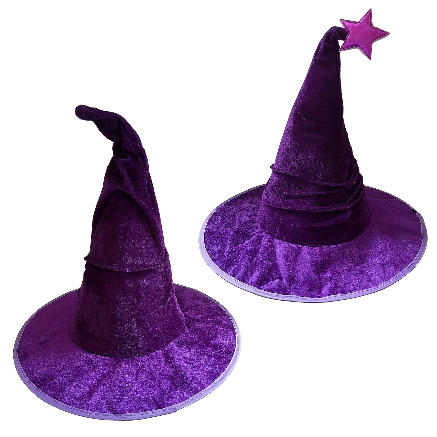 Witch Velvet Hat Halloween Party Hat Mystery Black/Purple Witch Hat Carnival Wizard Hat Hair Accessory Family Gathering Birthday Party Hat Black Wizard Costume Accessories Event & Party Supplies