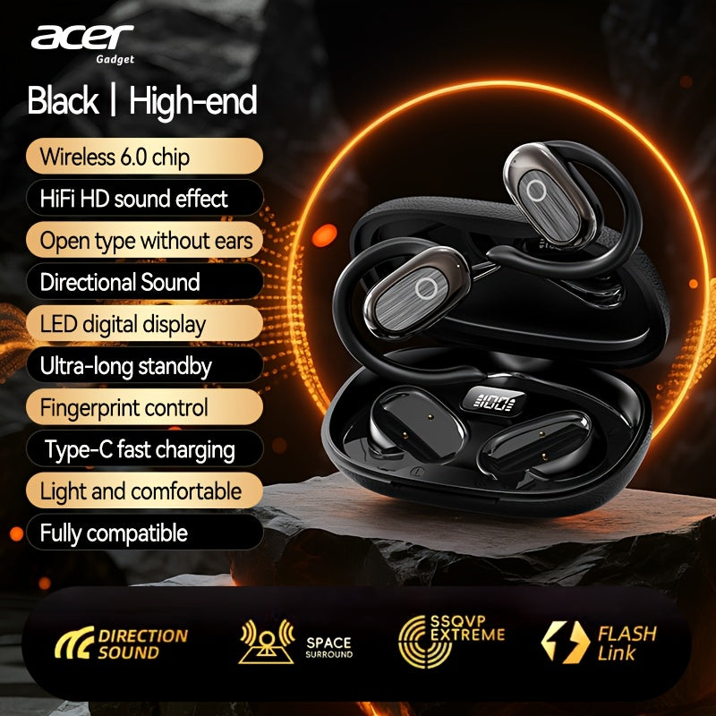 Brand New And Authentic Open-Ear Wireless Headphones Feature an Air Conduction Design That Doesn't Go Inside The Ear, Perfect for Sports, with a Large Battery And Extended Standby Time