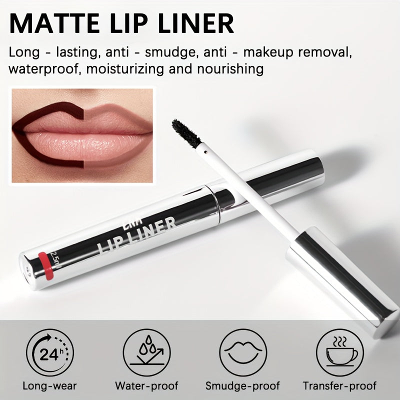4pcs Set Christmas Gift - Matte -Off Lip Liner, Long-Lasting Waterproof, 4 Shades, Rich Color, Moisturizing & Nourishing, Easy to Apply & Remove, Suitable for All Light Beige Tones, Easy Lip Liner Stickers, Ideal Holiday Gift