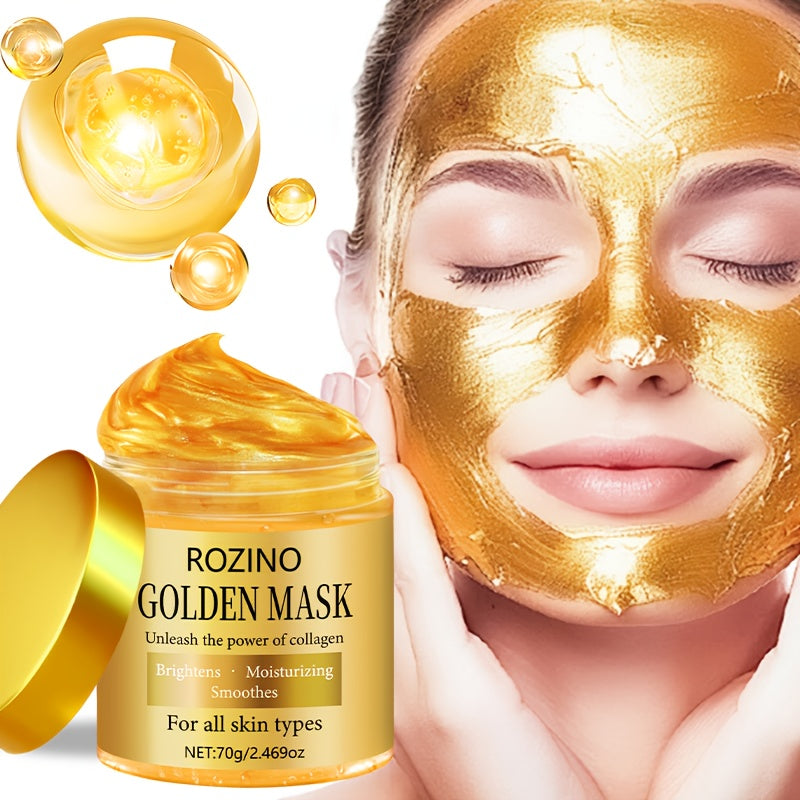 Golden Collagen Off Face Mask-Instant Facial Lift Mask Overnight, Moisturize Firm, More Radiant. Look Reduced Black Spot Discoloration Appearance and Wrinkles Appear, Improved Skin Redness, Dull, Loose and Large Pores Signs.