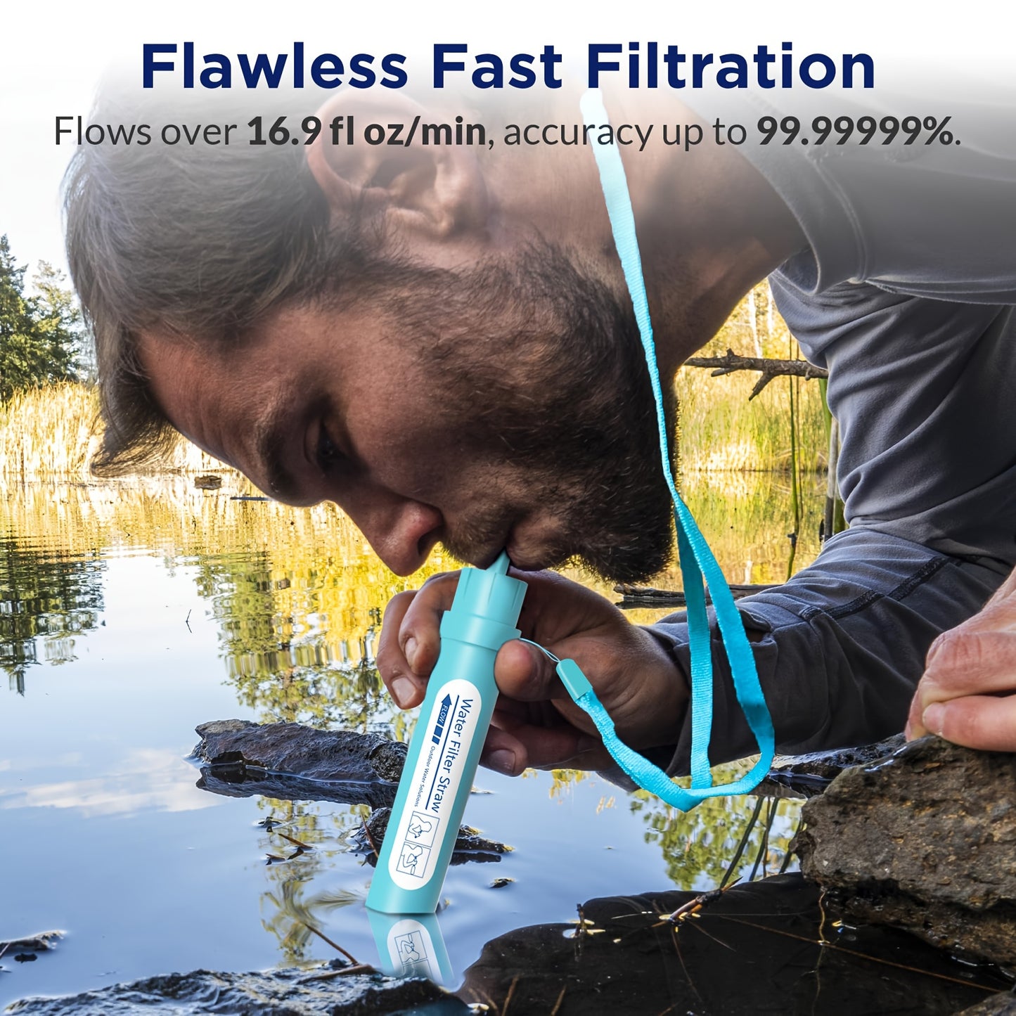 2pcs/4pcs, Emergency and Survival Outdoor Mountain Hiking Camping Kayak Personal Water Filter Straw Mini Water Purifier Survival Gear for Hiking, Camping, Travel and Emergency Preparedness