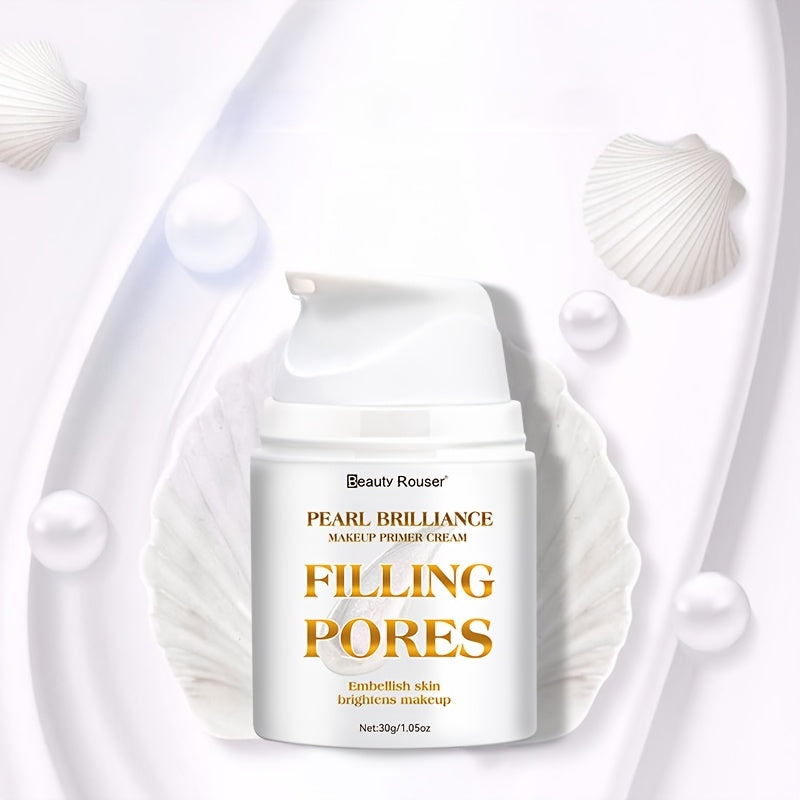 Beauty Rouser Pearl Korean Beauty Makeup Primer, Flawless Shine, Pore Filling, Oil Control Vitamin E, Long-Lasting, Moisturizing Pre-Makeup Cream, 1.4 Fl Oz (40ml) - Transparent, Non-Greasy, Smooth Texture for Flawless Makeup
