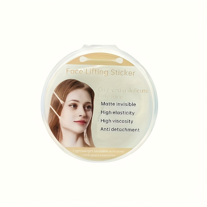 20 PCS Set of Invisible Face Lifting Patches with 4 Adjustable Elastic Bands, Instantly Shape The Neck, Cheeks And Double Chin, Reusable Unscented Light Beige Firming Tape