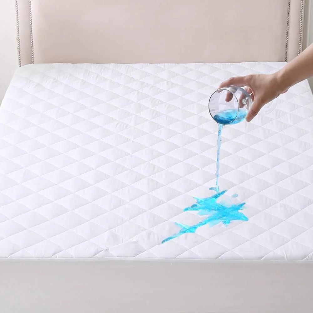 UK Made Single/Double/Super King Bamboo Quilted Waterproof Mattress Protectors Anti Bed Bug Protector, Allergen Protection, Easy To Clean, Soft Bamboo Material Home Bedding Supplies