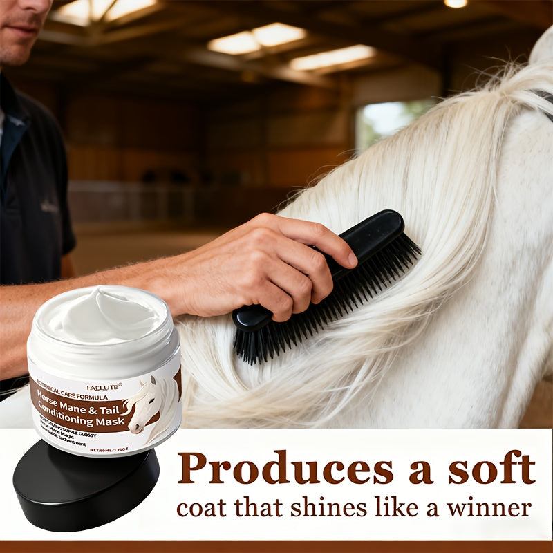 NEW Mane & Tail Conditioning Balm - Professional Horse Grooming Cream with Natural Oils & Vitamin E, Non-Greasy Formula for Instant Mane Softening, Shine & Long-Lasting Care - Show Horse Care for Equestrian Competitions & dai