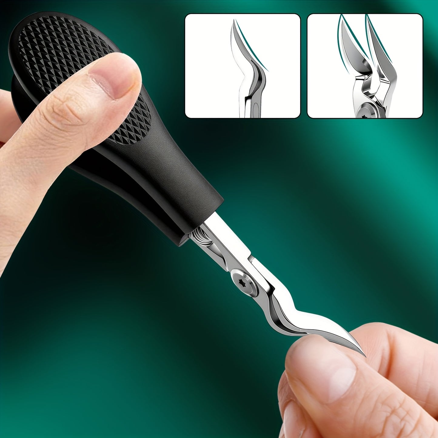 Heavy-Duty Stainless Steel Toenail & Fingernail Clipper for Thick/ Nails - Professional-Grade Curved Blade with Sharp Elongated Tip, Thickened Nail Care Tool for Adults, Elderly, Men & Women (Foot & Hand Trimmer)