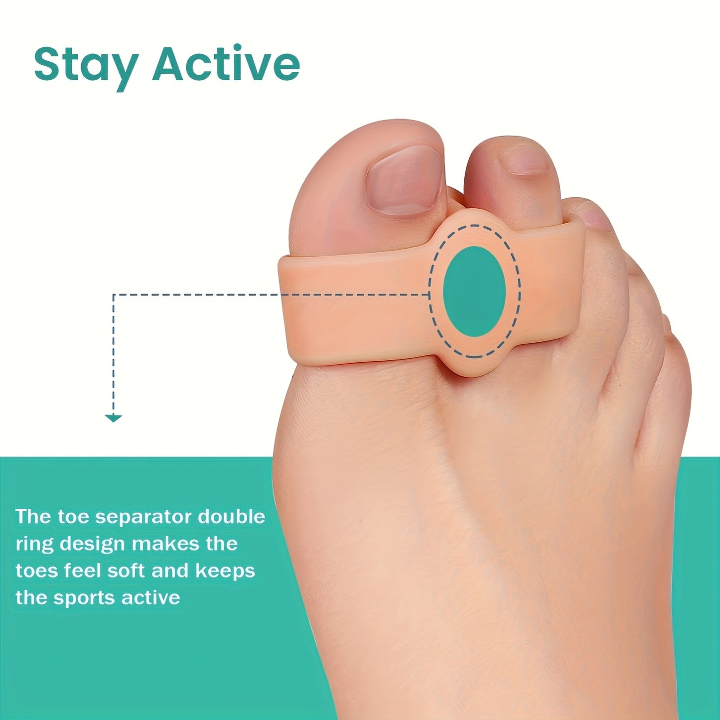 8 PCS Set Gel Toe Separators - Essential Care Items for Feet And Hands for Both Genders - Soft And Comfortable Big Toe Cushions with 2 Rings, Odorless, Ideal for Everyday Wear