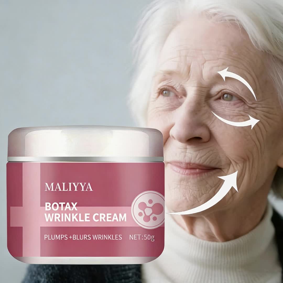 NEW Botax Wrinkle Cream | Hyaluronic Acid, Aloe Vera & Vitamin E - Non-Alcoholic Moisturizing Formula for Dry Light Beige, Deep Hydration, Sleek Jar Design, Natural Finish
