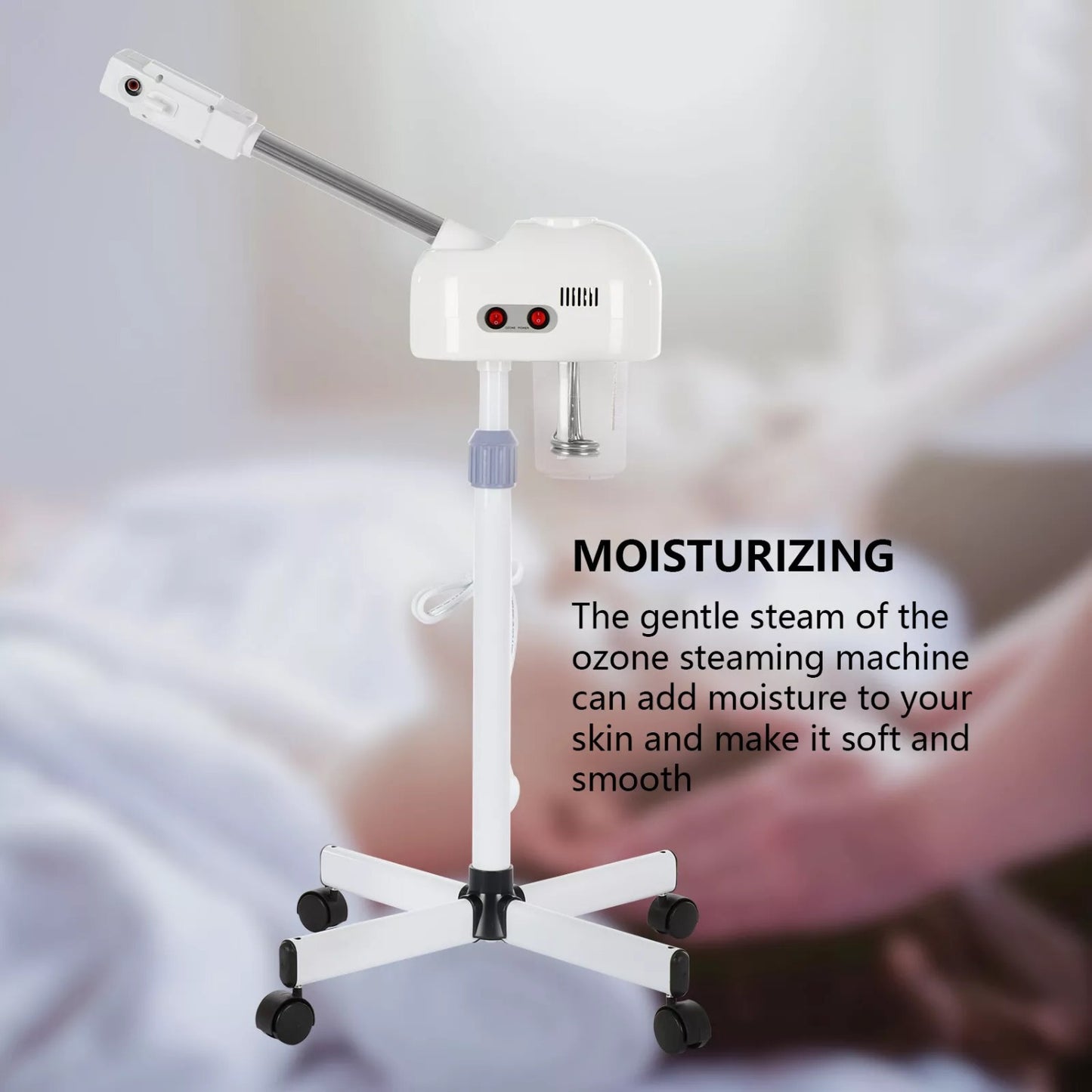 Professional Facial Steamer, Hot spray Mist, Ozone and Steamer Function Ozone Humidifier, Face Steamer Home Beauty Salon Spa Instrument, Adjustable Height Clean Skin Beauty Care