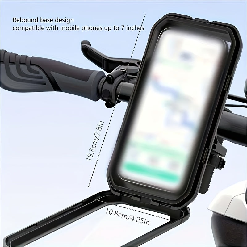 360° Rotating Waterproof Electric Bike Mobile Phone Holder Battery Motorcycle Bicycle Mountain Bike Rider Car Shockproof Mobile Navigation Holder