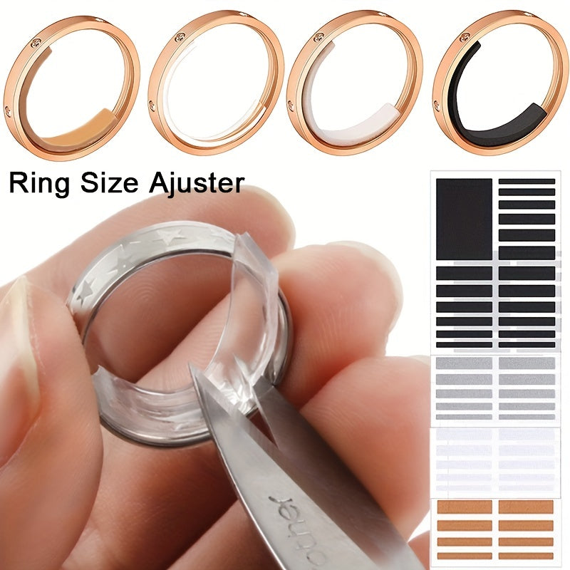 4 PCS Set Ring Size Adjust EVA Invisible Sticker For Loose Rings Transparent White Finger Ring Size Resizer Reducer Jewelry Tools
