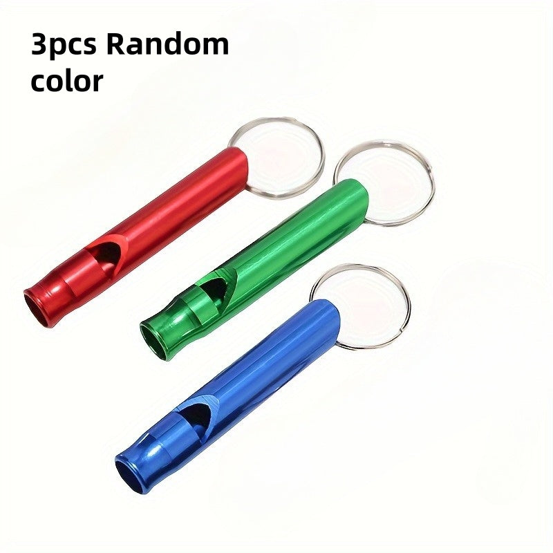 3 PCS Set Loud & Durable Safety Whistles with Keychains - Outdoor Whistles Suitable for Hiking, Camping, Hunting, Dog Training - Emergency Signaling Survival Devices