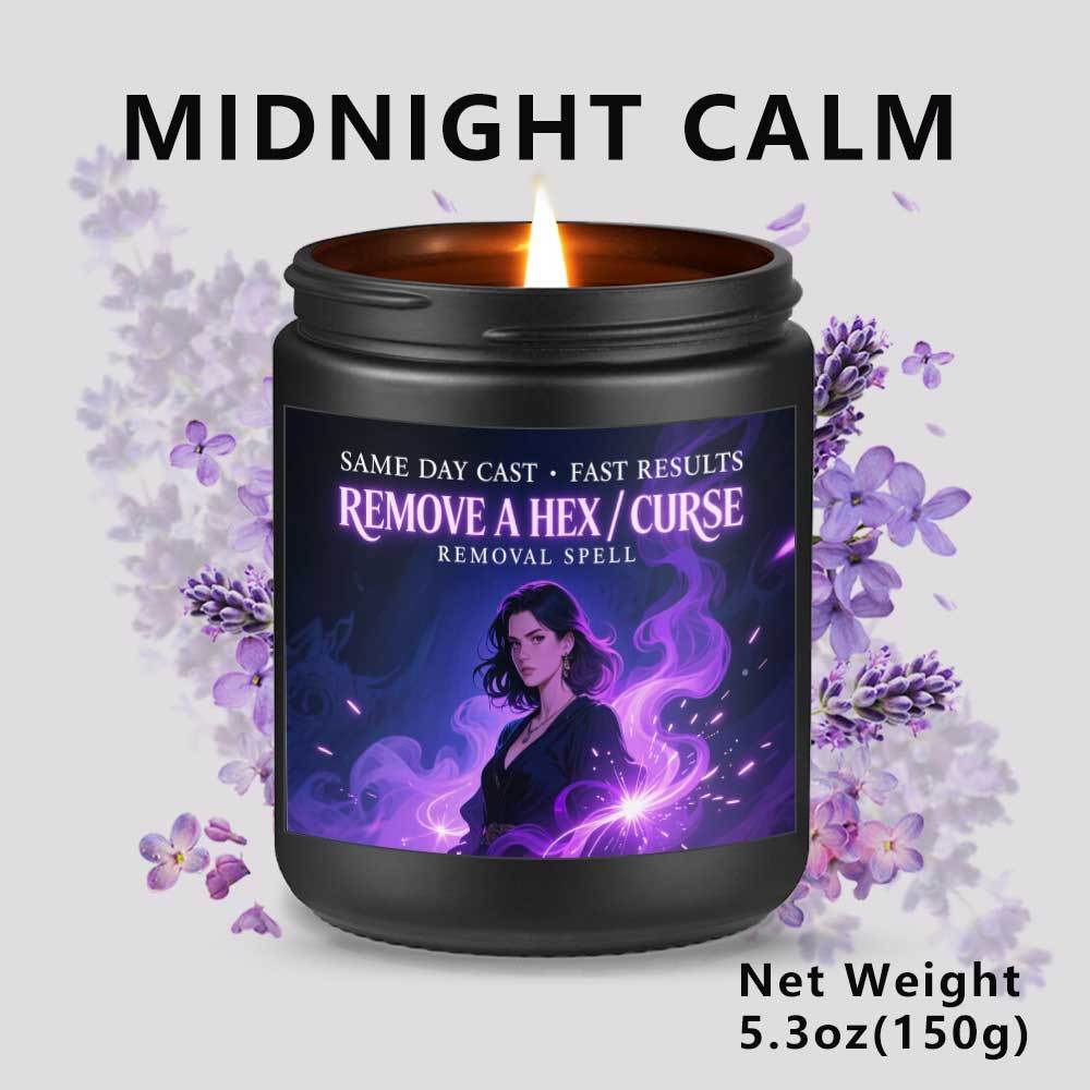 Curse Witchcraft Breaking Spell Candle - Remove Bad Energy & Hex Removal Ritual, Long-Lasting Soy Wax Magic Jar with Lavender Scent, & Rebound Spell for s, Witchcraft Gift for Women/Men (Halloween, Christmas, New Year) - Use