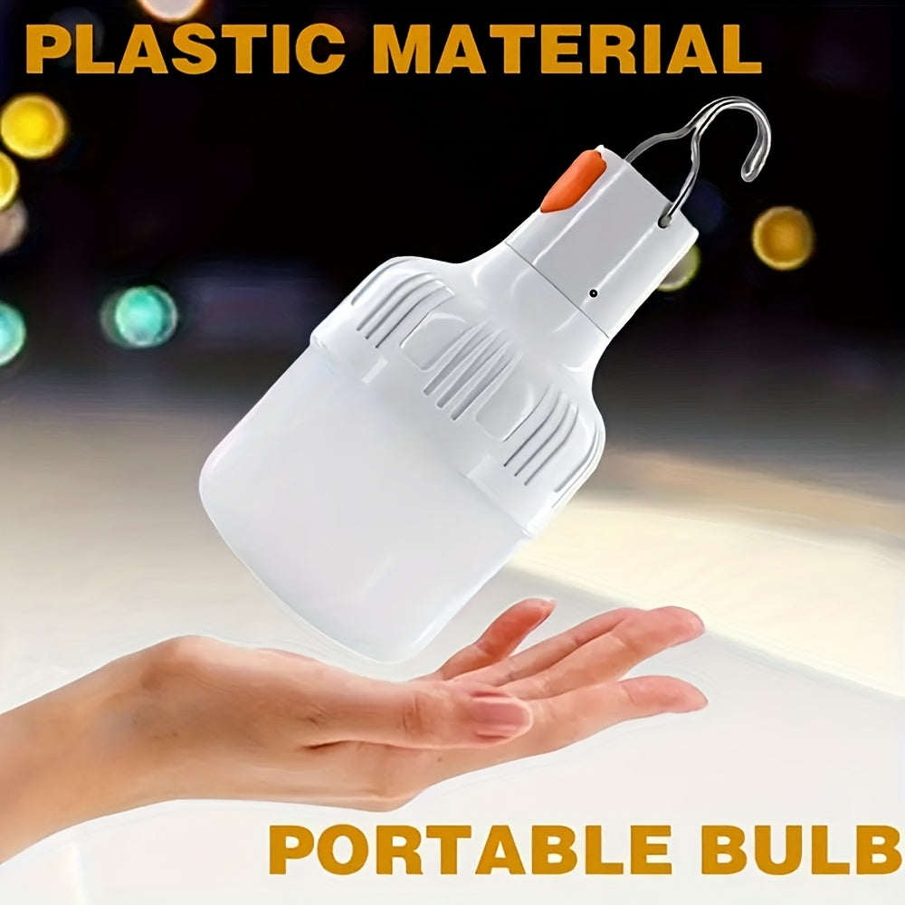 4 PCS Set Rechargeable LED Camping Bulbs, USB-Charging Portable Lanterns, High-Brightness Lighting with Hooks for Camping, Fishing, Yard, Street Vending, Emergency & Commercial Use