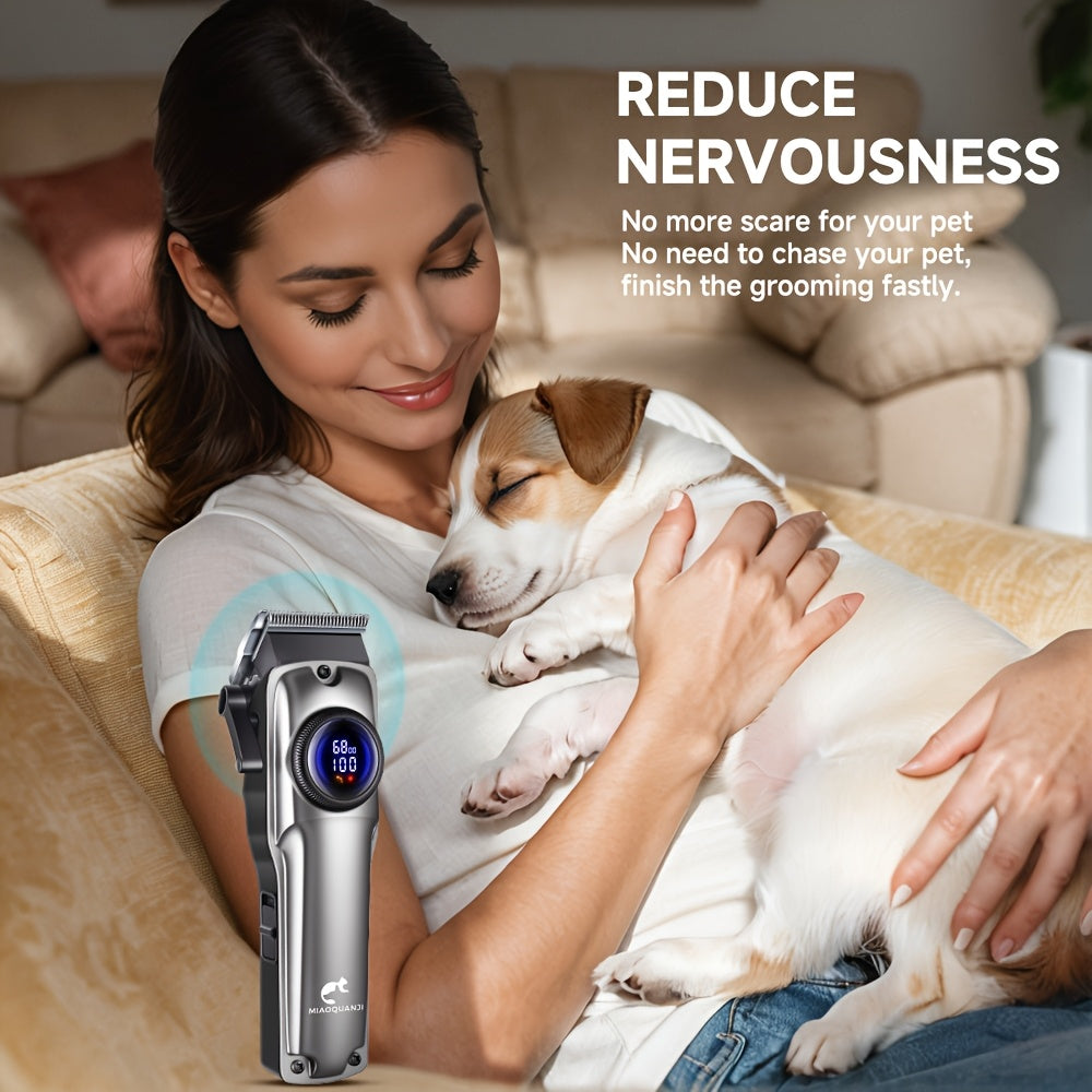 Professional Electric Grooming Clippers for Horse Cats Dogs Pets, Featuring Low Noise Operation, Rechargeable And Cordless Design, Ideal for Trimming Thick Fur on Dogs, Cats, And Other Animals