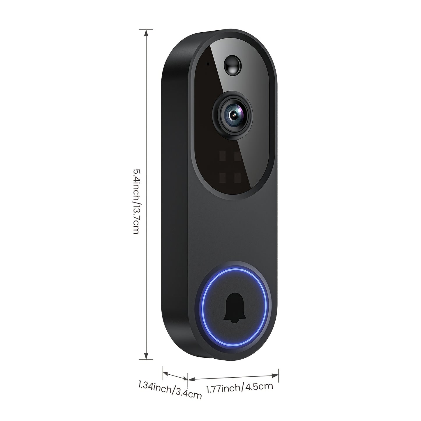1080P Video Doorbell Camera, Smart Human Detection, Cloud Storage, Chime Included, Live View, 2-Way Audio, IR Night Vision, Battery Powered, Indoor Surveillance Home Office Security Supplies