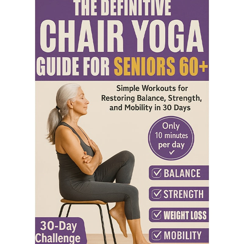 162 Pages Chair Yoga for Seniors Over 60: Just 10 Minutes a Day Can Make You Feel 10 Years Younger - a Fitness Manual for Shaping And Weight Loss (Home Anti-Aging), 162 Pages, 21.08*13.97 cm, Improves Health And Regains Indep