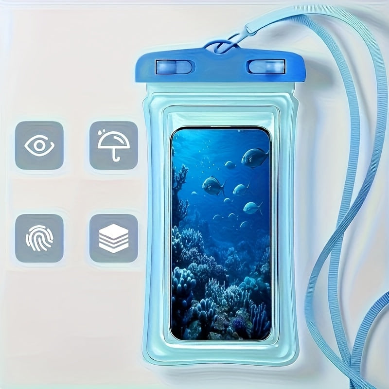 4 PCS Set "Tourism Season" New IP65 waterproof air cushion surrounded by floating thick waterproof bag, can protect up to 17.78 cm of mobile phone, suitable for swimming, surfing, rainy day travel, beach, cruise, skiing and o