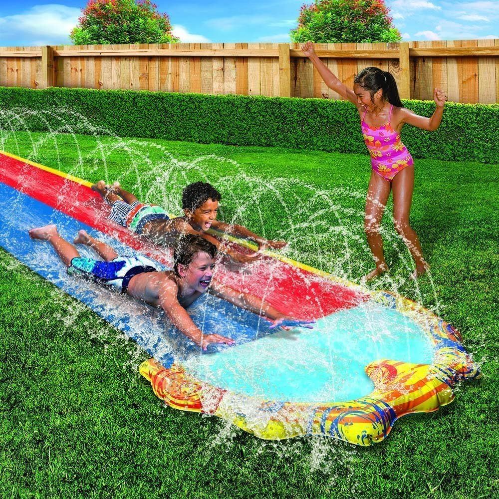 +14 Teenagers Adults 16ft Splash Sprint Racing Water Slider for Home Lawn Use Water Sports Accessories Summer Water Games Supplies